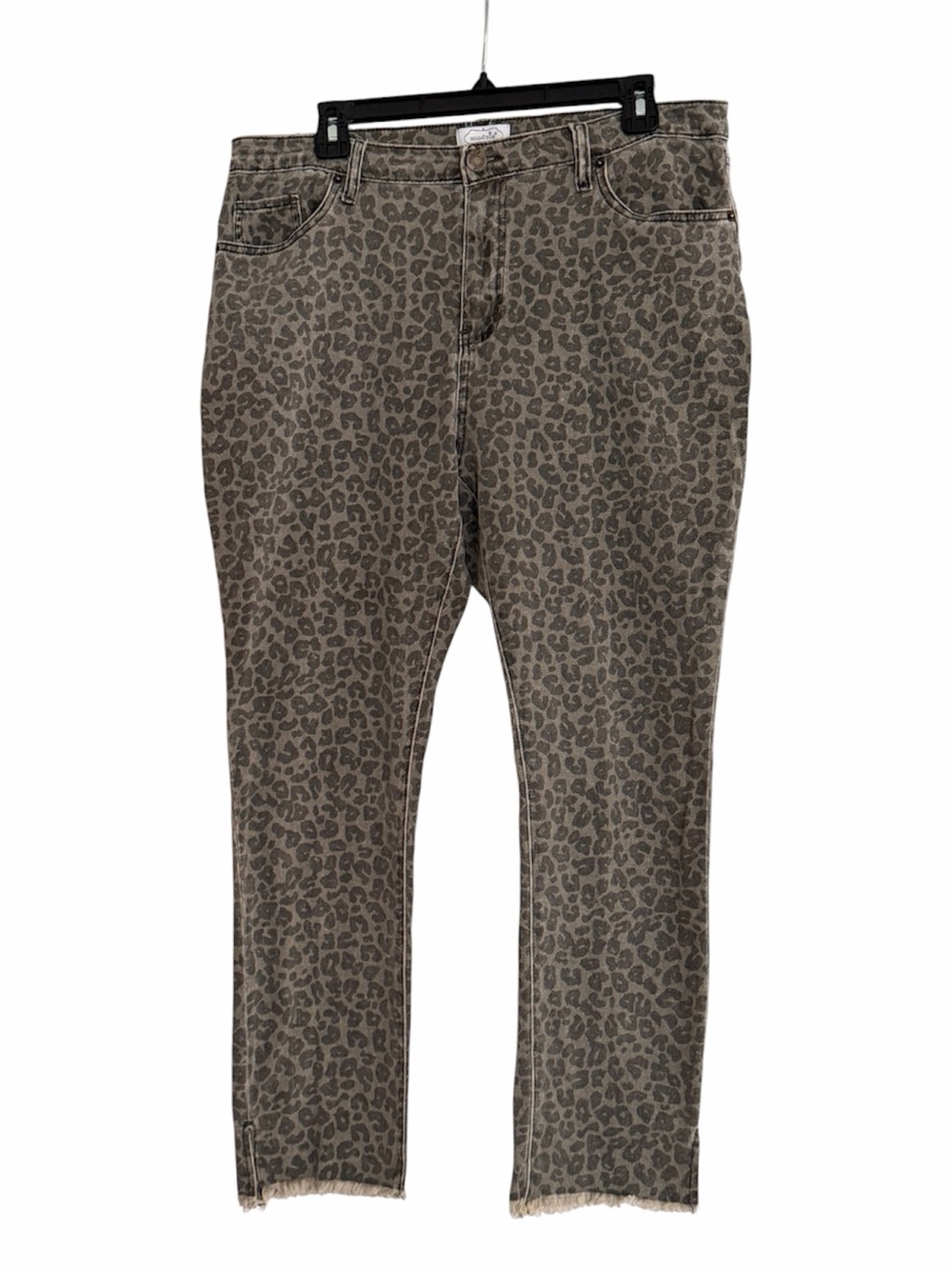 Mud Pie Taupe Leopard Print Jeans Size Large